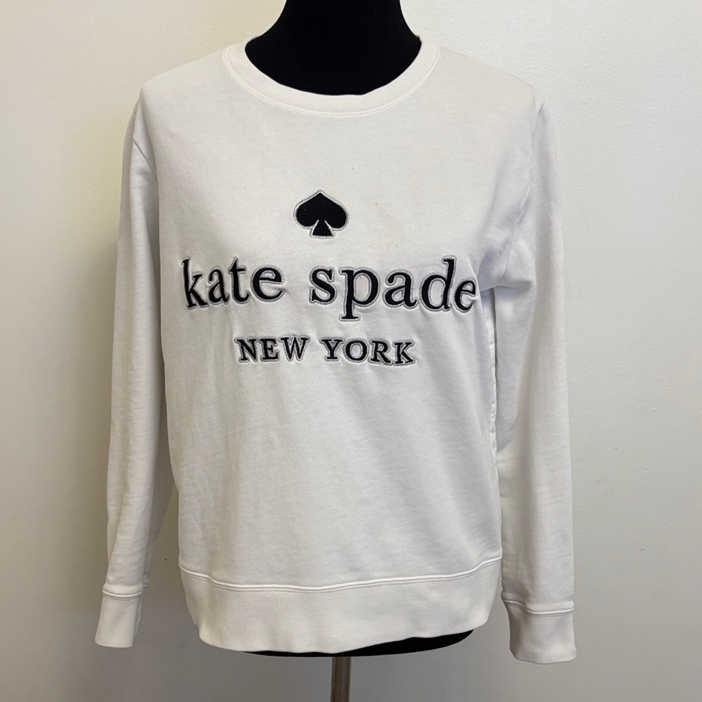 Kate Spade Cream Sweatshirt with Black Logo - Picture 2 of 6